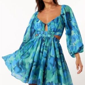 Petal & Pup Blue Floral Mini Dress